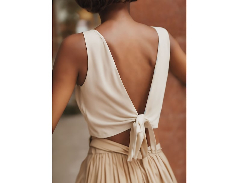 Patron de couture à nouer dans le dos TP-XXXL Téléchargement instantané PDF numérique facile Haut court pour femmes à dos ouvert image 5