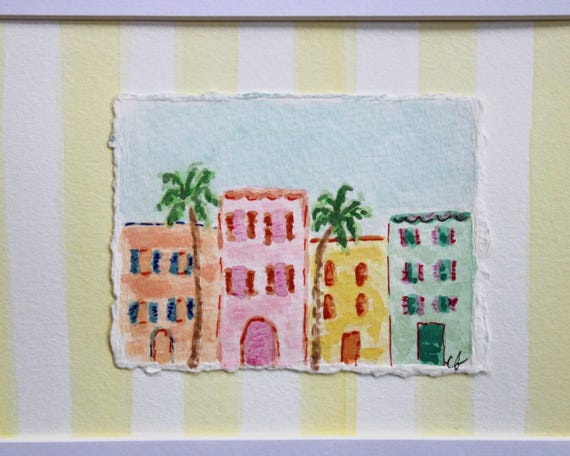 Original Charleston, South Carolina Watercolor Painting, sold with 5x7 or 8x10 Matte Frame