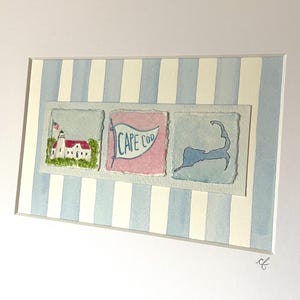 8x10 Original Mini Cape Cod, Massachusetts Watercolor Paintings, sold with 8x10 Matte Frame
