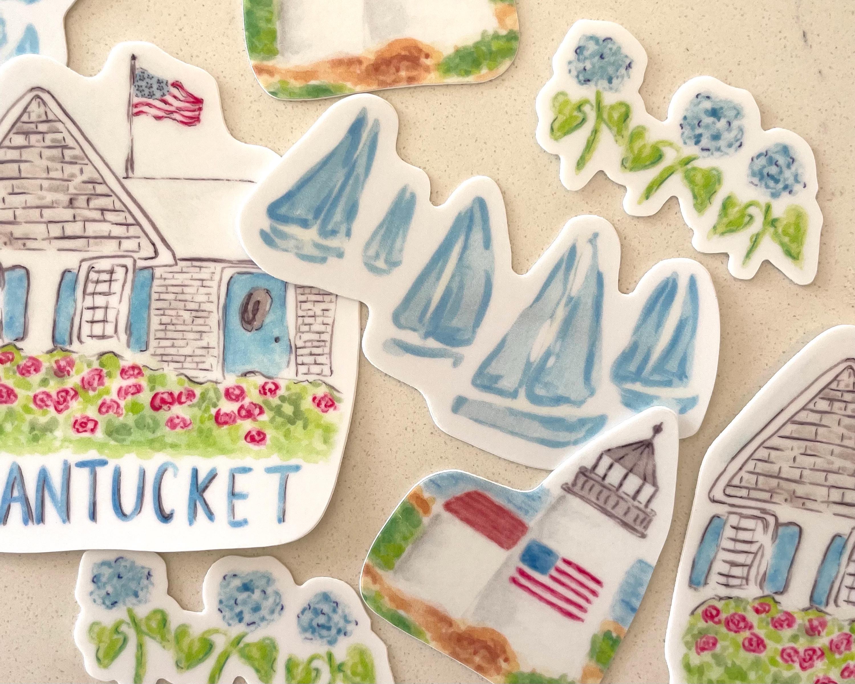 Brant Lake Sticker Sticker - Watercolor Painting of Brant Point Lighthouse - Nantucket - Etsy