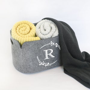 Customizable Felt storage Basket, Personalized Felt Basket, Felt Bin, Storage, Personalized gift