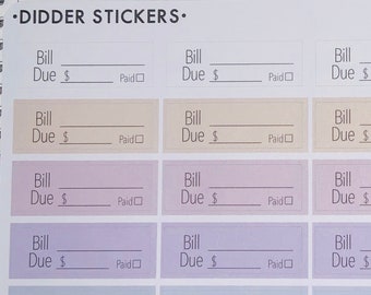 Bill Due Planner Sticker