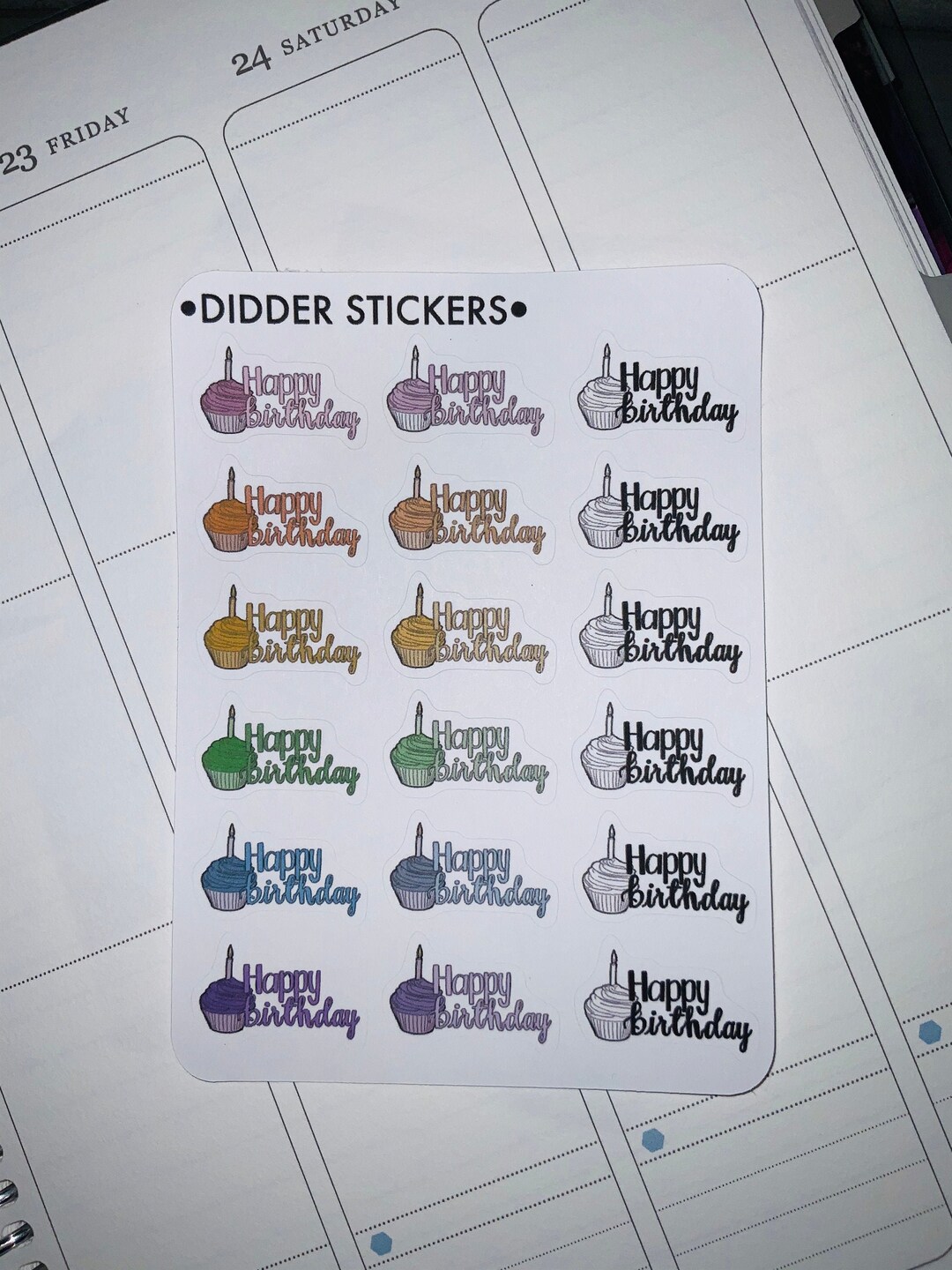 Happy Birthday Planner Stickers - Etsy