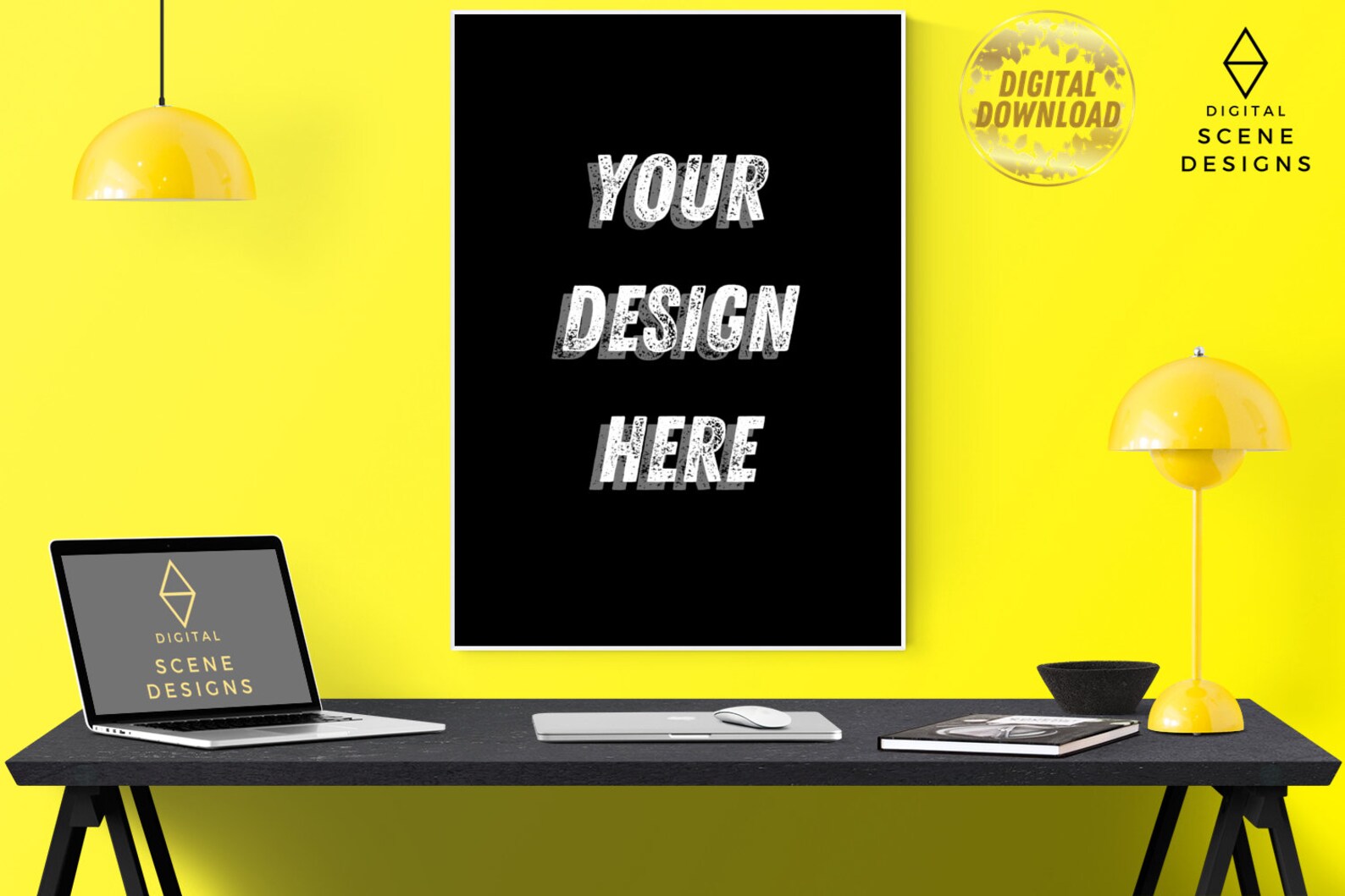 Office Wall Mockup INSTANT DOWNLOAD Home Office Mock Up Etsy