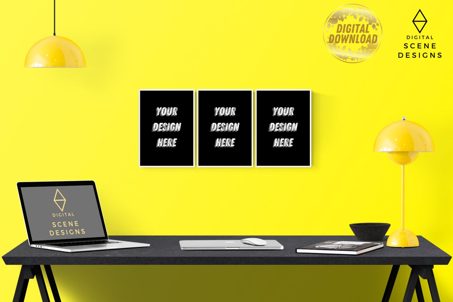 Download Yellow Office Mockup DIGITAL DOWNLOAD Mock Up Digital Art | Etsy