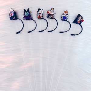 Villains Straw Toppers | Straw Accessories, Straw Charm | Works With Stanley Cups | Ursula, Maleficent, Cruella, Evil Queen, Queen of Hearts