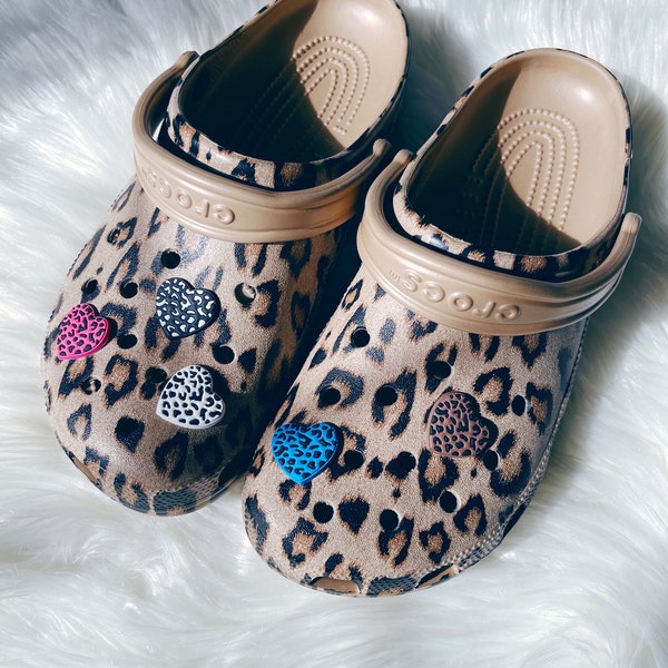 5 pack Leopard Hearts Croc Charms | Shoe Accessories Shoe Charms Shoe Decoration