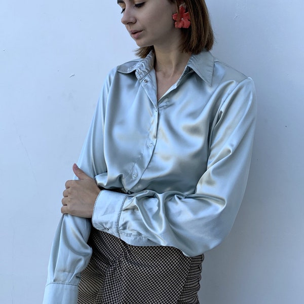 Satin Blouse - Etsy