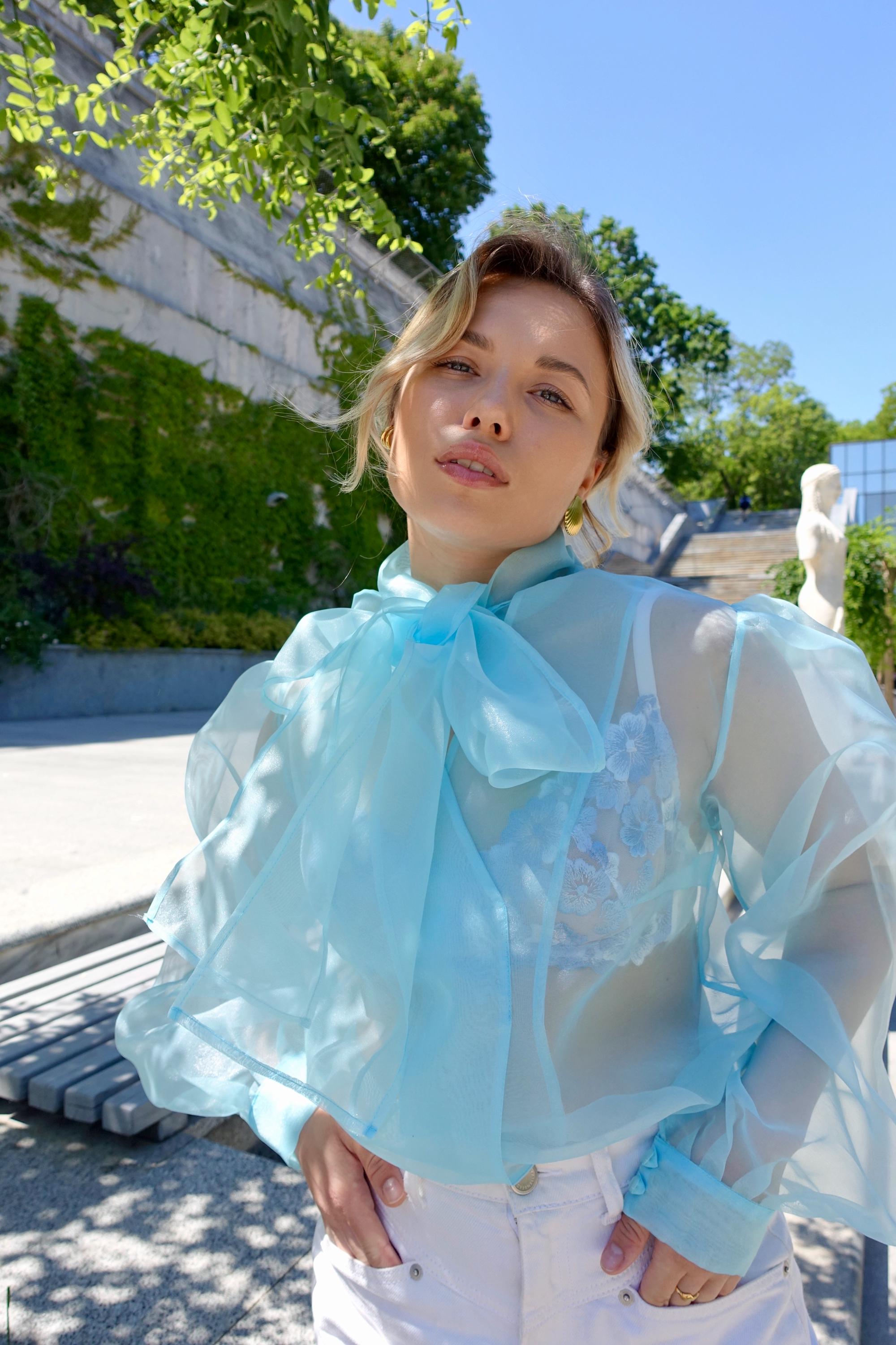 在庫調整分】6/25(WED)21:00- Embroidery organdy blouse 即納