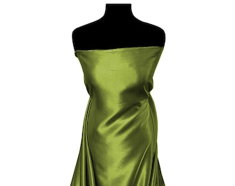 Olive Green Taffeta Fabric Plain & Twotone Premium 58" Dress/Craft/Furnishing Per Metre