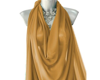 Gold Georgette Chiffon Plain Crepe Dyed Fashion Fabric 60" Decoration, Craft & Dress