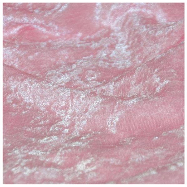 Baby Pink Velvet Premium Crushed Quality 1 Way Stretch Fabric 60" Wide Dress Craft Wedding Cushion