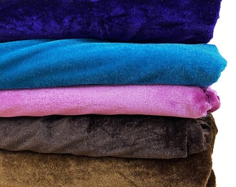 Soft Velvet Fabric Luxury Soft Touch Velour 60" Wide Plain Dyed Spandex 1-Way Stretch