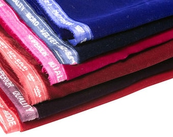Micro Velvet Plain Fabric 45" Luxury 5000 Grade Velour Non Stretch Dressing