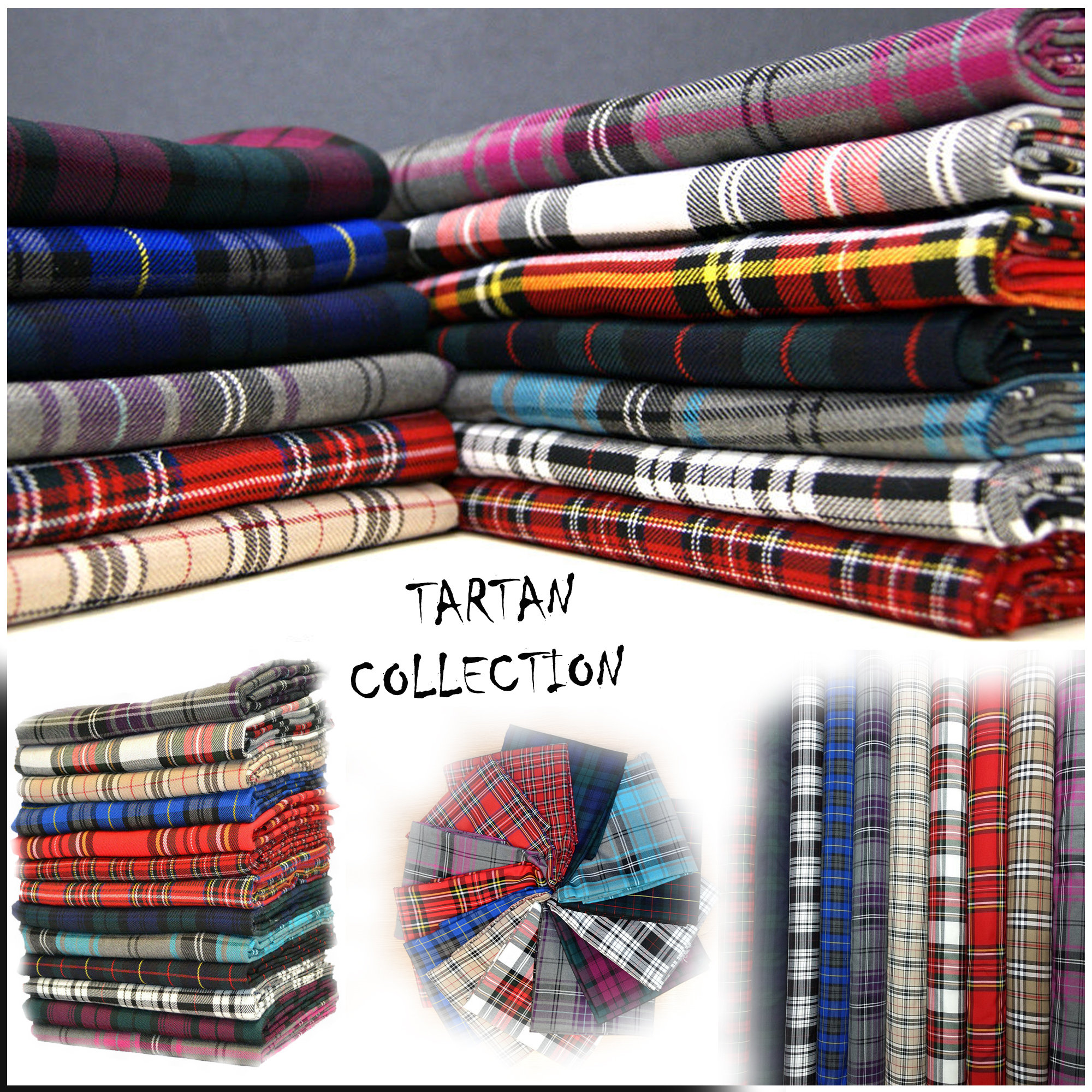 Tartan Polyviscose Fabric 58" (145cms) Wide Scottish Fashion Tar…