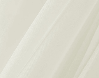 Ivory Polyester Voile Fabric 59" Curtaining Decoration Wedding Drape - Metre