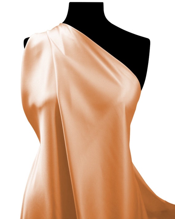 Apricot Silky Satin Fabric Plain 60" Premium Dull Dress Bridal Fashion per  Metre - Etsy