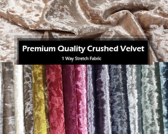 Premium Crushed Velvet 1 Way Stretch Fabric 60" Wide Dress Craft Wedding Cushion Curtain Material - 60”- 150cm Wide Per Metre