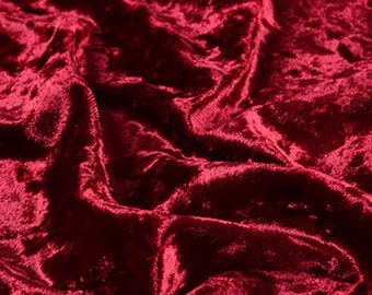 Red Luxury Crush Velvet Medium Weight 1-Way 64’’ Dress Furnishing Per Metre