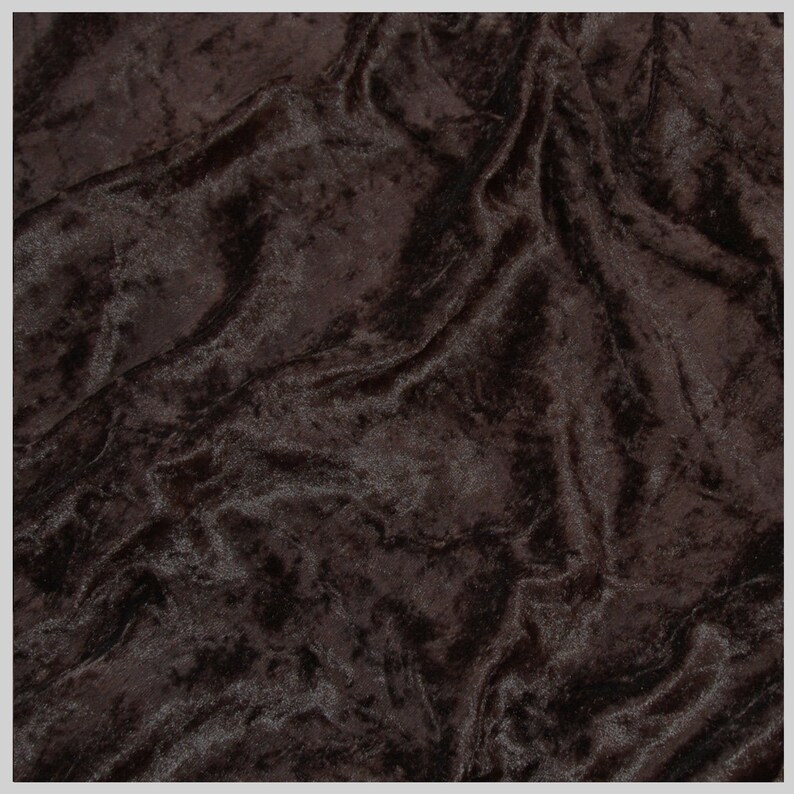 Chocolate Brown Velvet Premium Crushed Quality 1 Way Stretch Etsy