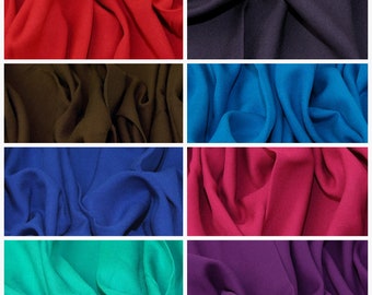 60" Luxury Marina Viscose Twill Non Stretch Plain Fabric Dressing & Crafting