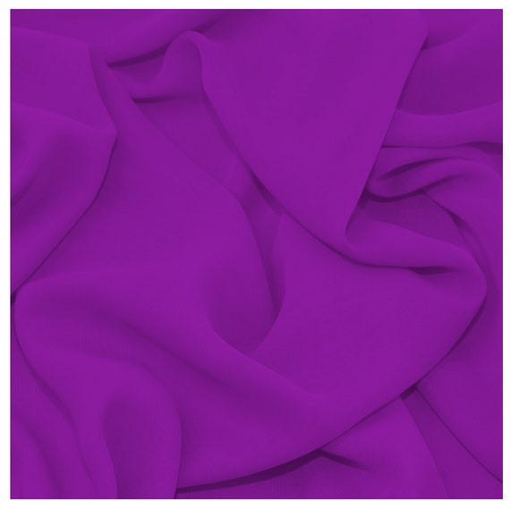 Bright Purple Chiffon Premium Crepe Plain Dyed Oeko tex Fabric 44 45 Decoration Craft Dress Etsy Canada