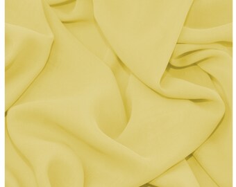 Heavy Cream Chiffon Premium Crepe Plain Dyed Oeko-Tex Fabric 44/45" Decoration, Craft & Dress