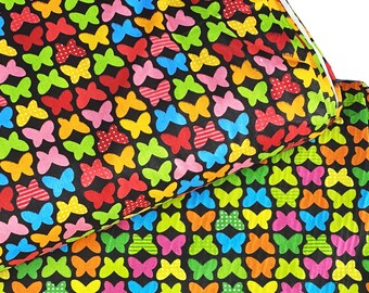 Butterfly Cotton Print Fabric Multicoloured 45" Wide Poplin Craft Dressing D#127