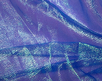 Royal Blue Tissue Organza Pearlised Iridescent Fabric 50" Wide Wedding Decoration  Per Metre