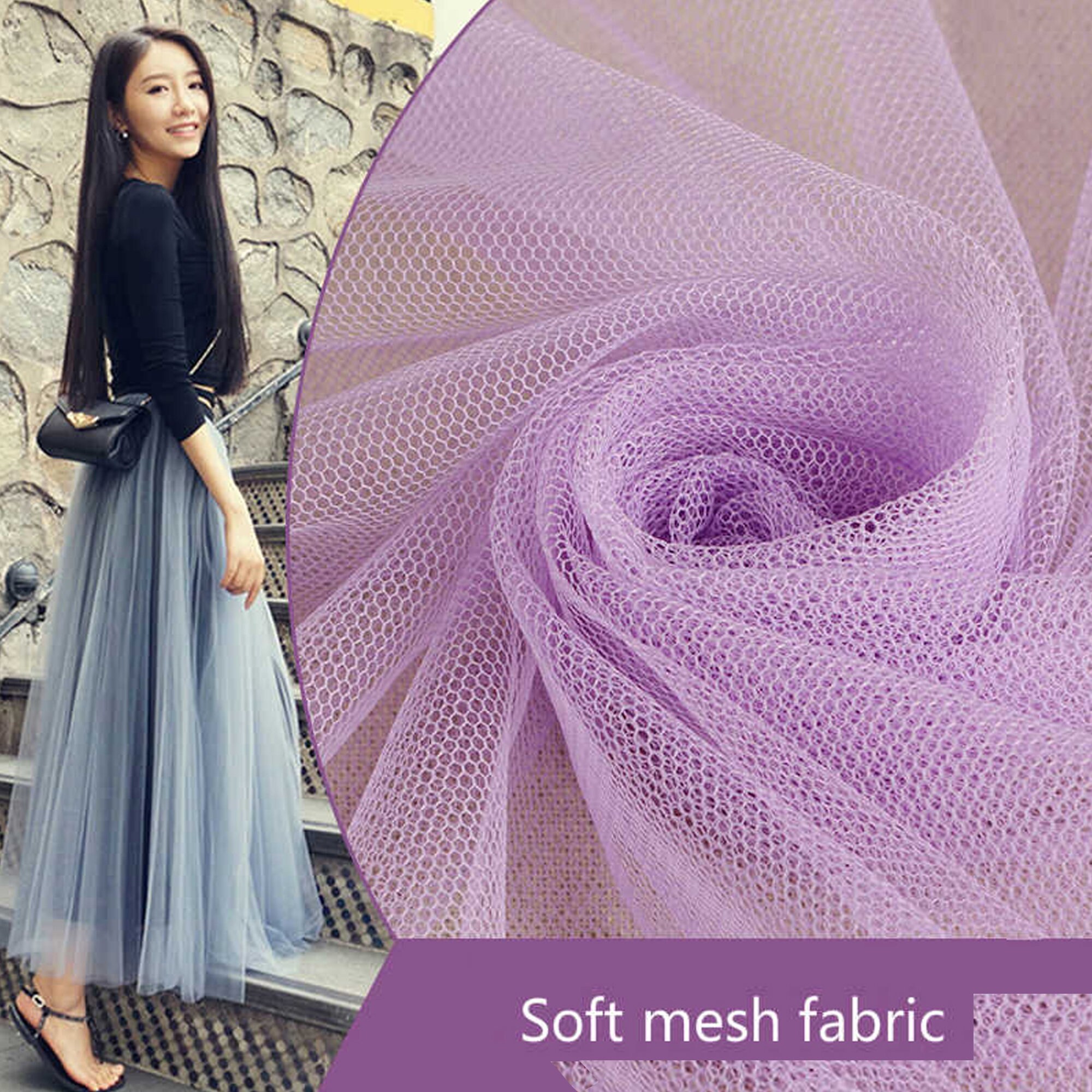 long dress net fabric