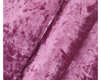 Grape Velvet Crushed Premium Quality 1 Way Stretch Fabric 60" Wide Dress Craft Wedding Cushion