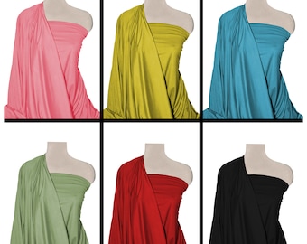 ITY Jersey Fabric Plain 60" Width Knit Spandex 2-Way Stretch Elastane Dressmaking