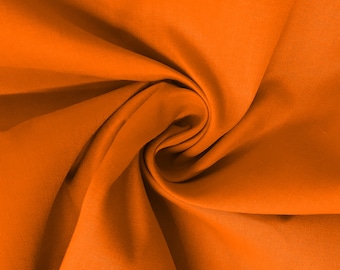 Orange Cotton Fabric 100% Cotton Poplin Plain Fabric for Dressmaking, Craft, Sewing, Quilting & Facemasks 45" (112 cms) Wide Per Metre