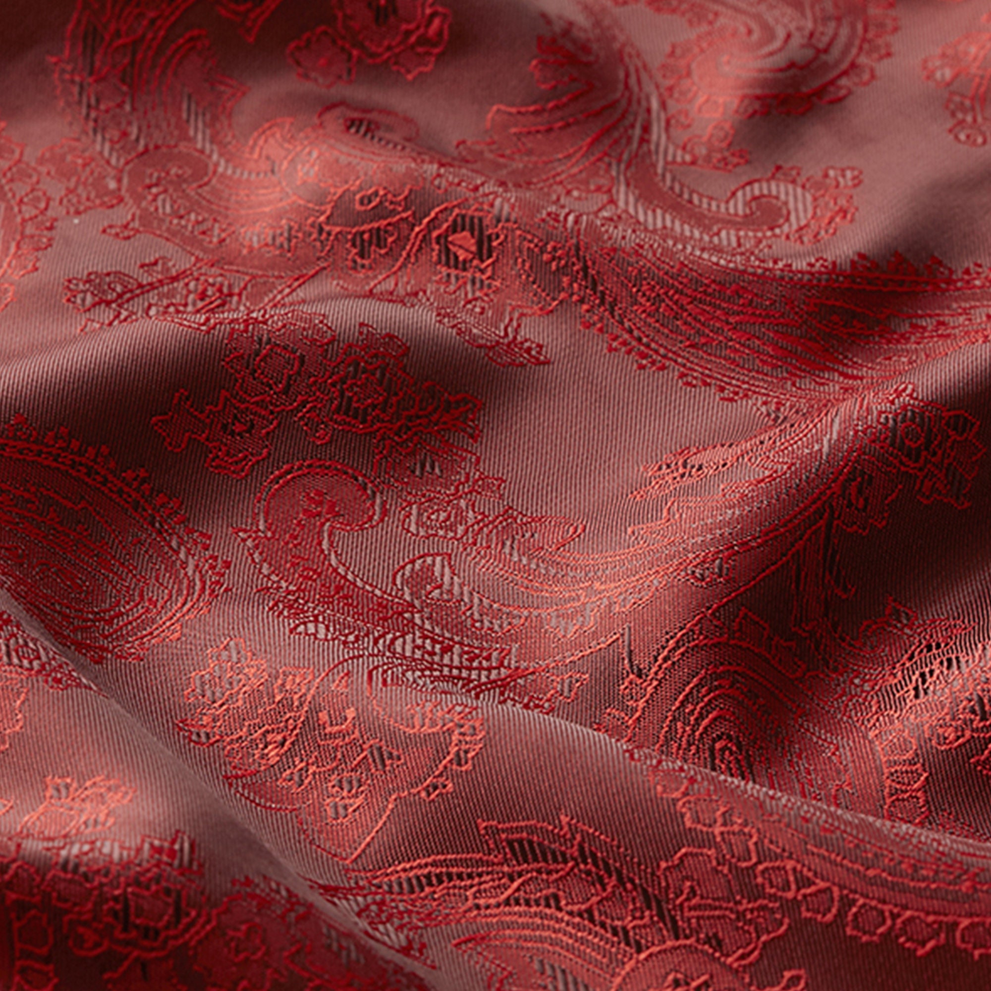 2025人気新作 Red Paisley 58 Dress Polyviscose Fabric Lining Jacquard ジャケット・アウター