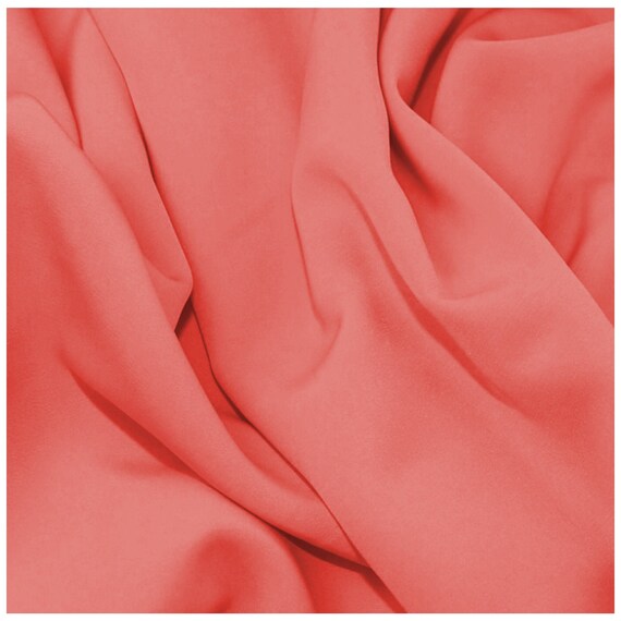 Coral Sienna Crepe Fabric Plain 60" (150cms) Luxury Soft Feel Drape Effect Dressmaking Crafting Fashion