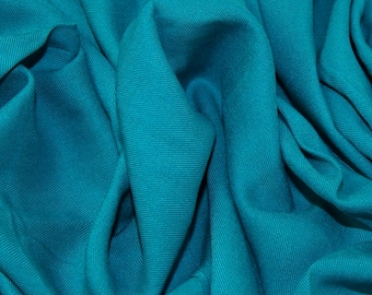 Turquoise Rayon Twill Marina Plain Fabric Non Stretch Dressmaking Crafting 60" Wide Per Metre