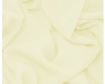 Light Cream Chiffon Premium Crepe Plain Dyed Oeko-Tex Fabric 44/45" Decoration, Craft & Dress