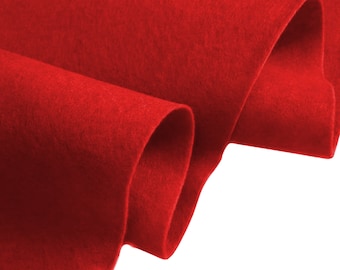 Red Felt Fabric 60" (150cms) Extra Wide 1-2mm Thick for School Projects. Sewing, Decoration, Craft Supplies and Table Covers
