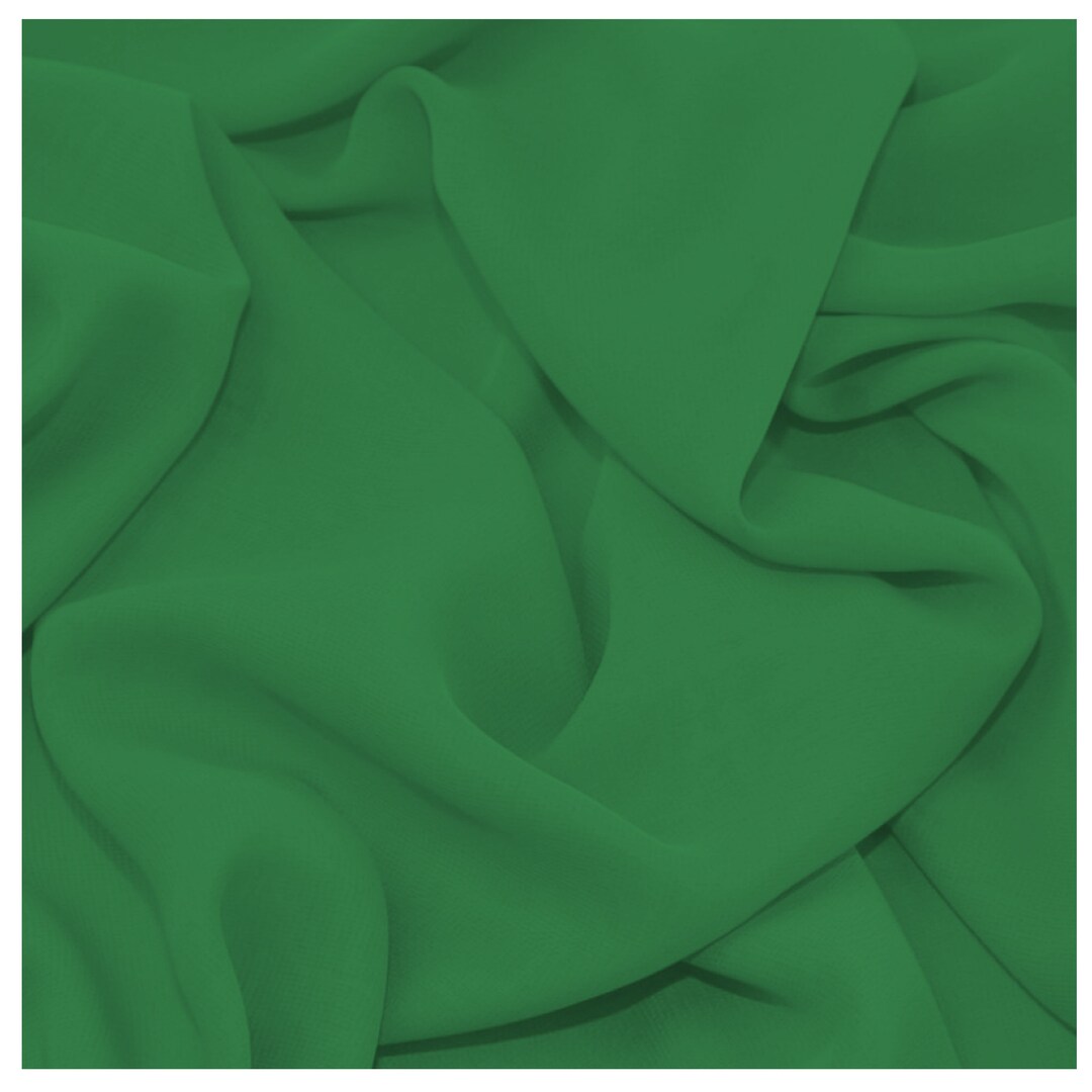 Crepé premium de gasa verde jade, teñido liso, tela Oeko-Tex, 44