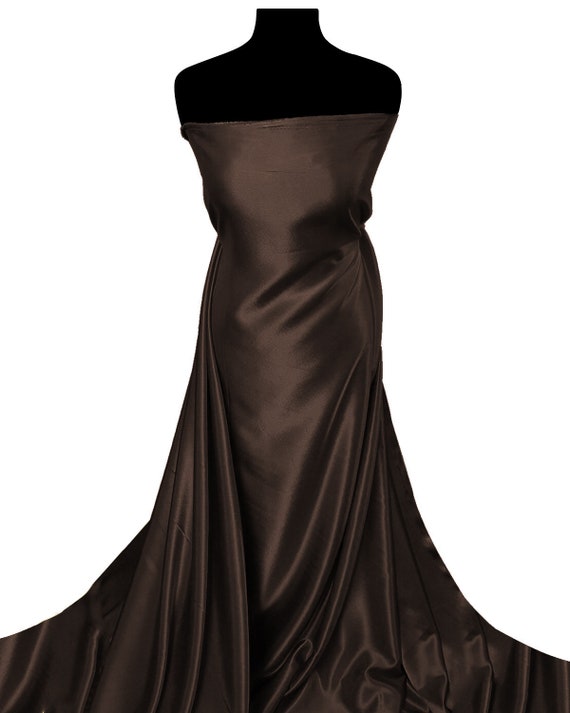 Tissu Taffetas Motif Baroque Chocolat/Noir - Vente Au Mètre (Largeur 125 Cm) - Neuf Fabriqué En France