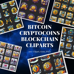 Bitcoin, Crypto, Blockchain Clipart Bundle | 500+ Bitcoin PNG Files | Bitcoin, Ethereum, Cryptocurrencies Icons, Clipart, Logos, Coins+BONUS