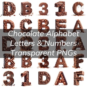 Chocolade alfabet, chocoladeletters cijfers chocolade PNG transparante letters Chocolade alfabet, initialen, kaarten, poster, kunst aan de muur
