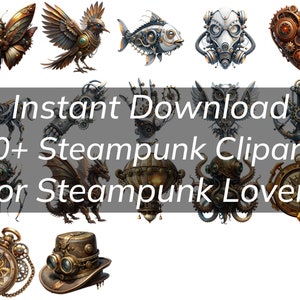 Steampunk Clip Art PNGs 50+ Steampunk Items Hi Res Transparent PNG DIY Crafts Steampunk Bundle Clocks, Decor,Goggles, Steampunk Ephemera PNG