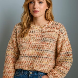 Crochet Sweater Pattern, Wavy Sweater Pattern, Mesh Crochet Pattern, Summer Sweater Pattern, Easy Crochet Sweater, Beginner Crochet