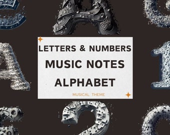 Musiknoten Alphabet Bundle, Musiknoten Buchstaben & Zahlen Transparent PNG Musiklehrer, Musikschüler Thema, Musiknoten Alphabet