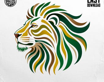 Lion Head Png, Colorful Lion, Digital Download, Lion Clipart, Animal Png, Sublimation Png, T-shirt Design, Printable Designs