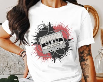 Cassette Tape PNG, Retro Music Png, 80s Png, Boombox Png, Splash Png, Sublimation Png, Digital Download