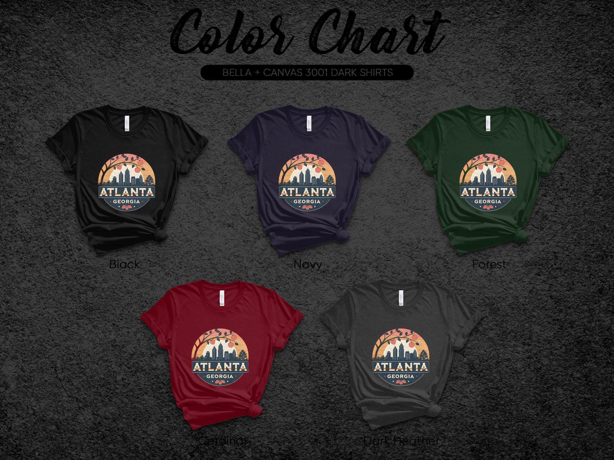 Retro Atlanta Skyline T-shirt, Cityscape Design, Georgia Peach 