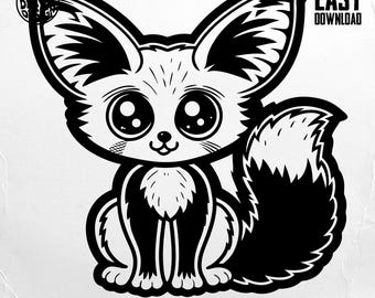 Fennec Fox SVG Bundle, 12 Cute Designs, Digital Download, High Quality Graphics, For Cricuts, T-shirts, Mugs, Stickers, Commercial Use
