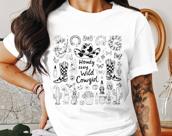 Howdy Bleib Wild Cowgirl Png, Cowgirl Clipart, Western Png, Country Png, Cowboy Hut Png, digitaler Download, digital